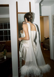 Elegant Strapless Satin Herringbone Back Tie Mini Birthday Skirt Homecoming Dress HZ1022