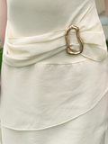 Elegant Chiffon Ivory Strap Irregular Birthday Dress Homecoming Dress HZ1022