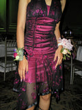 Sexy Pink Black Tulle Sequined Halter Neck Irregular 19th Birthday Homecoming Dress HZ1022