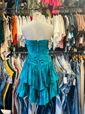 Sweetheart Neck Blue Satin 17th Birthday Short Skirt Homecoming Dress HZ1022