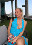 Sexy Chiffon Halter Neck Blue Ruffle 17th Birthday Homecoming Dress HZ1022