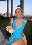 Sexy Chiffon Halter Neck Blue Ruffle 17th Birthday Homecoming Dress HZ1022
