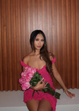 Sweet Ruffled Low-cut Pink Backless Birthday Short Skirt Homecoming Dress HZ1022