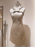 Sweet Bow Satin Slim Birthday Short Skirt Homecoming Dress HZ1022