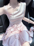 Cute Satin Off-shoulder Bow Birthday Dress Homecoming Dress HZ1022