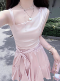 Cute Satin Off-shoulder Bow Birthday Dress Homecoming Dress HZ1022
