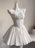 Sweet Fishbone Suspender Princess Birthday Tutu Homecoming Dress HZ1022