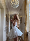 Sweet Lace White Waist Puffy Birthday Skirt Homecoming Dress HZ1022