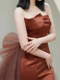 Simple Mermaid Long Brown Prom Dresses Long Prom Gown HZ1022