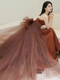Simple Mermaid Long Brown Prom Dresses Long Prom Gown HZ1022