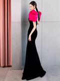 Sexy Mermaid Long Black Velvet Prom Dresses Long Prom Gown HZ1022