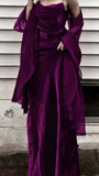 Vintage A line Spaghetti Straps Sleeveless Burgundy Prom Dresses Long Prom Dress HZ1022