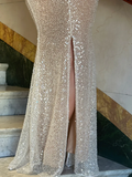 Simple Mermaid Straps Sequin Prom Dresses Maxi Dress 22th Birthday Outfits HZ1022