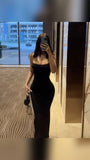 Elegant Mermaid Straps Black Prom Dress 22th Birthday Outfits HZ1022
