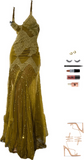 Sexy Mermaid Spaghetti Straps Lace Prom Dress 21th Birthday Outfit HZ1022