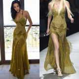 Sexy Mermaid Spaghetti Straps Lace Prom Dress 21th Birthday Outfit HZ1022