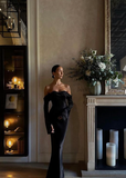 Sexy Mermaid Off The Shoulder Black Prom Dress 21th Birthday Outfit HZ1022