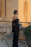Sexy Mermaid Off The Shoulder Black Prom Dress 21th Birthday Outfit HZ1022