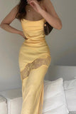 Elegant Mermaid Straps Lace Hollow Out Maxi Dress 22th Birthday Outfits HZ1022