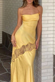 Elegant Mermaid Straps Lace Hollow Out Maxi Dress 22th Birthday Outfits HZ1022