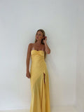 Simple Mermaid Straps Yellow Prom Dress 21th Birthday Outfit HZ1022