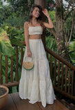 Sexy 2 Pieces White Lace Prom Dress 21th Birthday Outfits HZ1022