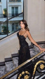 Sexy Mermaid Straps Black Lace Prom Dress 22th Birthday Outfits HZ1022