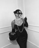 Sexy Prom Dresses Sleeveless Halter Black Prom Dress Birthday Outfits HZ1022