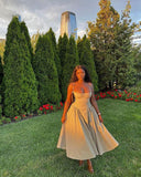 Sexy Prom Dresses Straps Satin Prom Dress Birthday Outfits HZ1022
