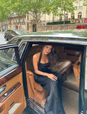 Sexy Prom Dresses Halter Black Prom Dress Birthday Outfits HZ1022