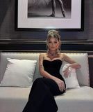Sexy Prom Dresses Sweetheart Black Prom Dress Birthday Outfits HZ1022