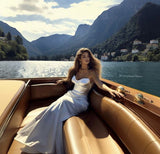 Sexy Prom Dresses White Prom Dress Satin Birthday Outfits HZ1022