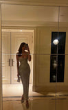 Sexy Sheath Sequin Prom Dress Ankle Length Birthday Outfits HZ1022