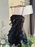 Black Spaghetti Straps Birthday Dresses Birthday Outfits HZ1022