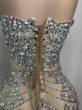 Sexy Strapless Champagne Birthday Dresses Sparkle Birthday Outfits HZ1022