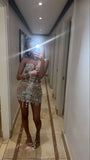 Sexy Strapless Champagne Birthday Dresses Sparkle Birthday Outfits HZ1022