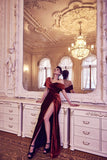 Sexy A line Off The Shoulder Velvet Red Birthday Dress 22th Birthday Outfits HZ1022