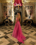 Sexy A line Halter Pink Chiffon Birthday Dress 22th Birthday Outfits HZ1022