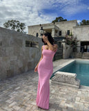 Sexy Straps Pink Birthday Dress 22th Birthday Outfits HZ1022
