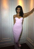 Mermaid Spaghetti Straps Pink Birthday Dress 21th Birthday Outfits HZ1022