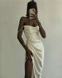 Sexy Long Prom Dress Satin Evening Dress Side Slit Prom Dresses HZ1022