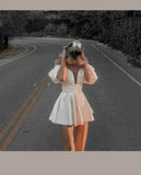 Simple A line Ivory Off The Shoulder Birthday Dresses Birthday Outfits HZ1022