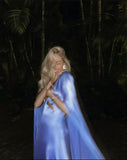 Glamorous Blue Long A-line V-neck Prom Dress Long Prom Dresses HZ1022