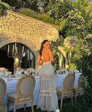 Glamorous A line V neckline Champagne long prom dress HZ1022