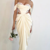 Sexy Mermaid Strapless Long Chiffon Prom Dress HZ1022