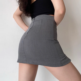 Sexy high-waisted slit hip-covering skirt for women, anti-exposure A-line short skirt, one-step skirt HZ1022