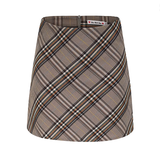 Sexy Maillard High Waist Slim Plaid A-Line Skirt American Retro Hip Cover Skirt for Women HZ1022