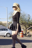 American retro high-waist slim pleated skirt with safety pants HZ1022