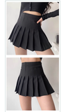 American retro high-waist slim pleated skirt with safety pants HZ1022