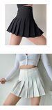 American retro high-waist slim pleated skirt with safety pants HZ1022